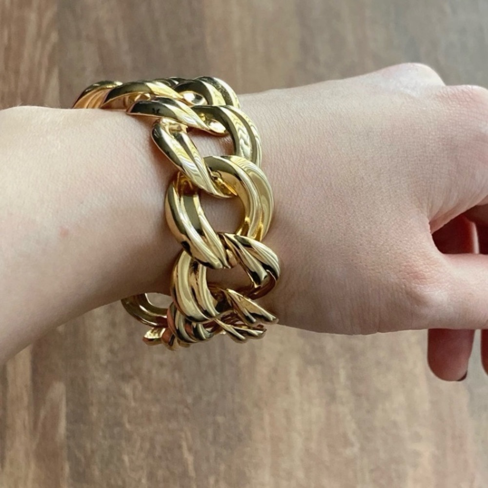 Vintage Gold-toned Chunky Link Bracelet